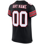 Authentic Jersey Black Custom Mesh Football White-Red