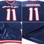 Mesh Custom Jersey Navy White-Red Throwback Football Authentic