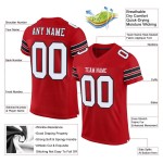 Mesh Authentic Football Custom White-Black Red Jersey