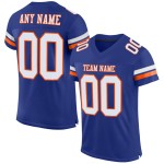 Authentic Royal Jersey White-Orange Custom Mesh Football