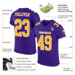 Authentic Gold-White Mesh Jersey Custom Football Purple Authentic Gold-White Mesh Jersey Custom Football Purple