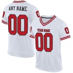 Football Authentic Red-Black Custom Mesh Throwback White Jersey Football Authentic Red-Black Custom Mesh Throwback White Jersey