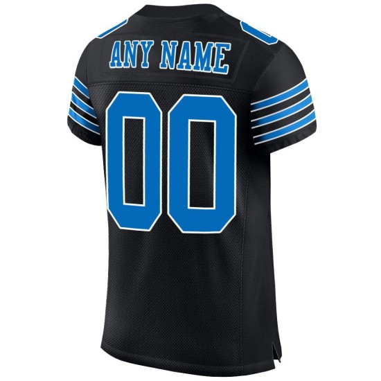 Authentic Custom Panther Blue-White Football Black Jersey Mesh Authentic Custom Panther Blue-White Football Black Jersey Mesh