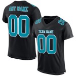 Black Teal-White Jersey Mesh Football Custom Authentic Black Teal-White Jersey Mesh Football Custom Authentic