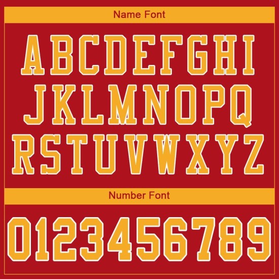 Mesh Jersey Football Authentic Red Custom Gold-White