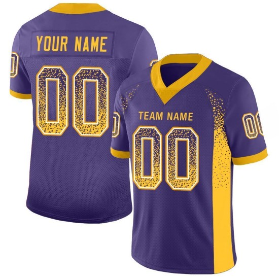Drift Purple Mesh Jersey Fashion Football Custom Gold-White