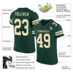 Football Custom Cream Authentic Mesh Green Jersey Football Custom Cream Authentic Mesh Green Jersey