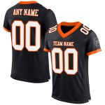 Black Football White-Orange Jersey Custom Authentic Mesh Black Football White-Orange Jersey Custom Authentic Mesh