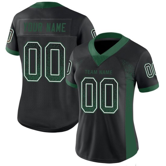 Green-White Drift Custom Jersey Fashion Black Mesh Football Gotham Green-White Drift Custom Jersey Fashion Black Mesh Football Gotham