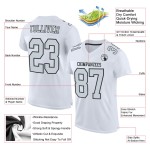 Authentic White Jersey Custom Mesh Silver-Black Football