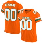 Mesh Authentic White-Kelly Orange Green Jersey Football Custom Mesh Authentic White-Kelly Orange Green Jersey Football Custom