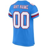 Football White-Red Authentic Custom Blue Mesh Powder Jersey