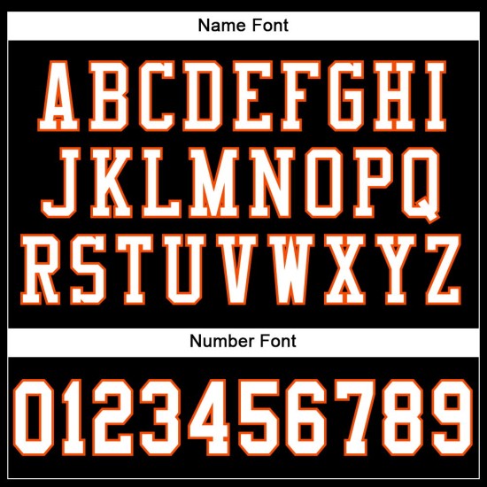 Black Football White-Orange Jersey Custom Authentic Mesh Black Football White-Orange Jersey Custom Authentic Mesh