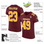 Authentic Gold-White Mesh Burgundy Football Jersey Custom Authentic Gold-White Mesh Burgundy Football Jersey Custom