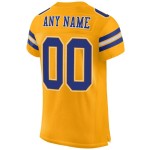 Football Royal-White Jersey Custom Authentic Gold Mesh