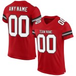 Authentic Custom Jersey Red White-Black Mesh Football