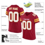Football Authentic Mesh Cardinal Custom White-Gold Jersey Football Authentic Mesh Cardinal Custom White-Gold Jersey