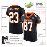 Black Football White-Orange Jersey Custom Authentic Mesh Black Football White-Orange Jersey Custom Authentic Mesh