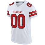 Authentic Football White Custom Mesh Scarlet-Black Jersey