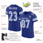 Jersey Mesh Custom Football Authentic White Royal Jersey Mesh Custom Football Authentic White Royal