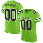 Authentic Custom Football Black-White Green Jersey Mesh Neon