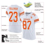 Jersey Football Authentic Custom White Mesh Orange-Gray Jersey Football Authentic Custom White Mesh Orange-Gray