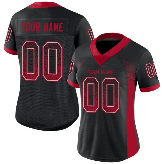 Mesh Jersey Drift Fashion Custom Football Black Red-Gray Mesh Jersey Drift Fashion Custom Football Black Red-Gray