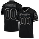 Football Custom Jersey Authentic Black Black-Gray Mesh Throwback