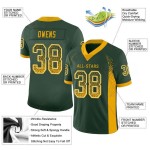 Green Football Fashion Gold-White Drift Mesh Custom Jersey Green Football Fashion Gold-White Drift Mesh Custom Jersey