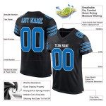 Authentic Custom Panther Blue-White Football Black Jersey Mesh Authentic Custom Panther Blue-White Football Black Jersey Mesh