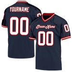 Mesh Custom Jersey Navy White-Red Throwback Football Authentic