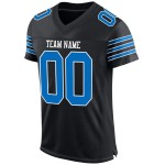 Authentic Custom Panther Blue-White Football Black Jersey Mesh Authentic Custom Panther Blue-White Football Black Jersey Mesh