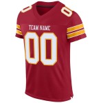 Football Authentic Mesh Cardinal Custom White-Gold Jersey Football Authentic Mesh Cardinal Custom White-Gold Jersey