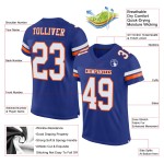 Authentic Royal Jersey White-Orange Custom Mesh Football