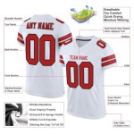 Authentic Football White Custom Mesh Scarlet-Black Jersey