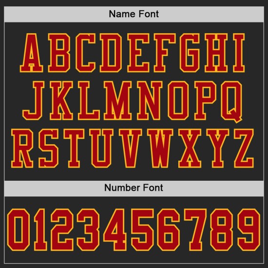 Custom Authentic Mesh Red-Gold Black Football Jersey