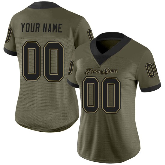 Jersey Gold Black-Old Custom To Service Mesh Football Salute Olive Jersey Gold Black-Old Custom To Service Mesh Football Salute Olive