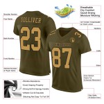 Salute Old Football Service Gold-Black Custom Mesh Jersey Olive Authentic To Salute Old Football Service Gold-Black Custom Mesh Jersey Olive Authentic To