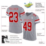 Football Red-White Gray Jersey Authentic Mesh Custom Football Red-White Gray Jersey Authentic Mesh Custom