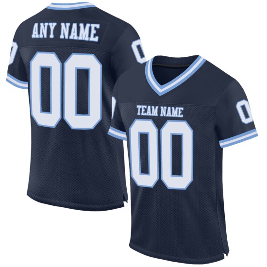 Mesh Blue Football Authentic Custom White-Light Throwback Jersey Navy Mesh Blue Football Authentic Custom White-Light Throwback Jersey Navy