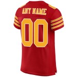Mesh Jersey Football Authentic Red Custom Gold-White