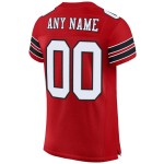 Mesh Authentic Football Custom White-Black Red Jersey