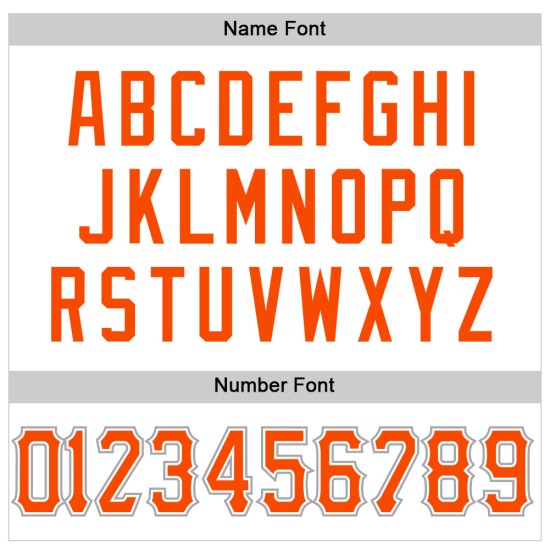 Jersey Football Authentic Custom White Mesh Orange-Gray Jersey Football Authentic Custom White Mesh Orange-Gray