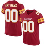 Football Authentic Mesh Cardinal Custom White-Gold Jersey Football Authentic Mesh Cardinal Custom White-Gold Jersey