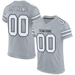 Authentic Silver Football Mesh White-Black Custom Jersey Authentic Silver Football Mesh White-Black Custom Jersey