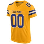 Football Royal-White Jersey Custom Authentic Gold Mesh