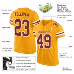 Gold Jersey Custom Mesh Authentic Burgundy-White Football Gold Jersey Custom Mesh Authentic Burgundy-White Football