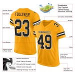 Authentic Mesh Custom Gold Black-White Jersey Football Authentic Mesh Custom Gold Black-White Jersey Football