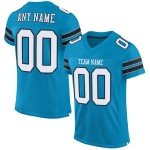 White-Black Football Jersey Authentic Blue Custom Mesh Panther White-Black Football Jersey Authentic Blue Custom Mesh Panther