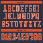 Authentic Orange-White Jersey Mesh Custom Football Navy Authentic Orange-White Jersey Mesh Custom Football Navy